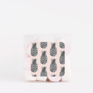 Sticker Carré Tropical Grey & Pink Ananas Motif sans couture