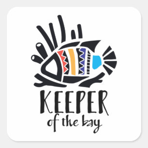 Sticker Carré Tropical Hawaiian Triggerfish