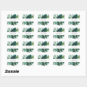 Sticker Carré Tropical Monstera Feuillage Vert Baby Shower  (Feuille)