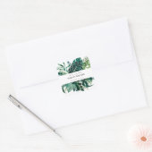 Sticker Carré Tropical Monstera Feuillage Vert Baby Shower  (Enveloppe)
