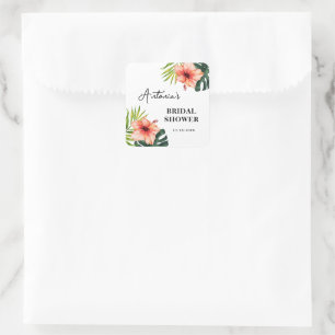 Sticker Carré Tropical Monstera Palm Enterrement de Vie de Jeune