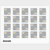 Sticker Carré Tropical Plumeria Fleur Grey Jaune Summer Party (Feuille)