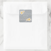 Sticker Carré Tropical Plumeria Fleur Grey Jaune Summer Party (Sac)
