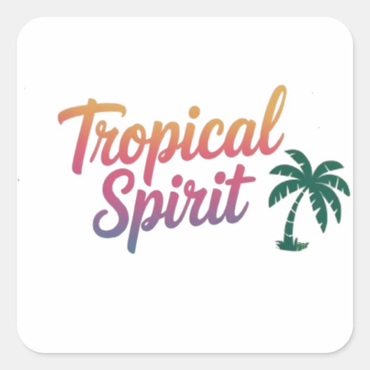 Sticker Carré Tropical spirit (Devant)