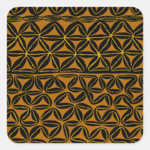 Sticker Carré Tropical tribal mers du Sud tapa
