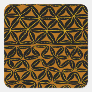 Sticker Carré Tropical Tribal South Seas Tapa