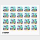 Sticker Carré Tropical Under the Sea Scene (Feuille)