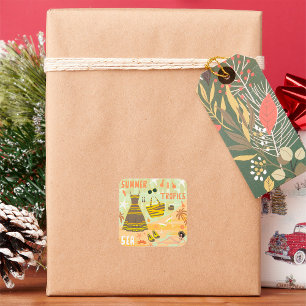 Sticker Carré Tropiques d'été