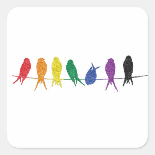 Sticker Carré Troupeau de Queer - Fête du mois de la LGBTQ drape