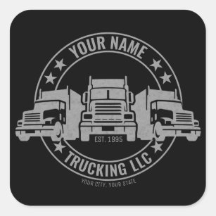 Sticker Carré Trucker personnalisé Big Rig Semi Truck Trucker 