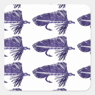 Sticker Carré Truite, basse et crappie trois poissons favoris