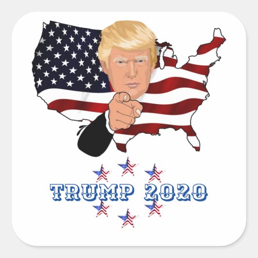 Sticker Carré Trump 2020 (Devant)