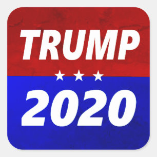 Sticker Carré Trump 2020 rouge, blanc et bleu politique