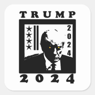 STICKER CARRÉ TRUMP 2024