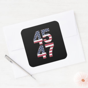 Sticker Carré Trump 2024 45 47