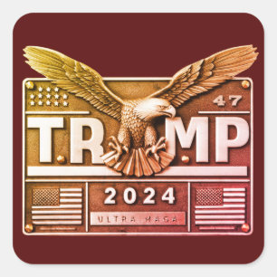 Sticker Carré TRUMP 2024 avec un aigle