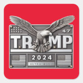 Sticker Carré TRUMP 2024 avec un aigle (Devant)