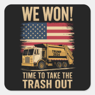 Sticker Carré Trump 2024 Nous avons gagné Victoire Inauguration
