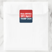 Sticker Carré Trump 2024 Rendre l'Amérique en sécurité (Sac)