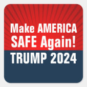 Sticker Carré Trump 2024 Rendre l'Amérique en sécurité (Devant)