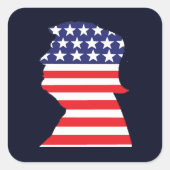 Sticker Carré Trump 2024 Silhouette (Devant)