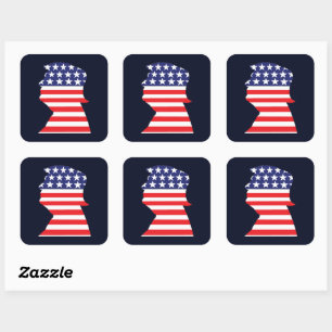 Sticker Carré Trump 2024 Silhouette