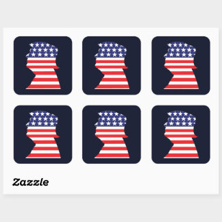 Sticker Carré Trump 2024 Silhouette