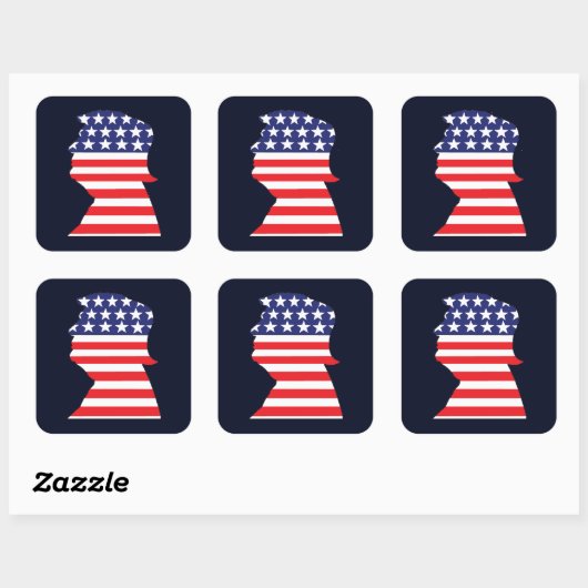Sticker Carré Trump 2024 Silhouette (Feuille)