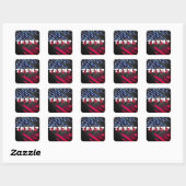 Sticker Carré Trump 2028 avec étoiles (Feuille)