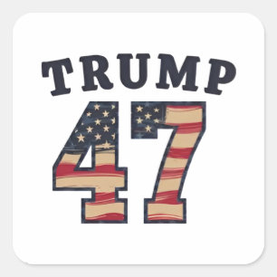 Sticker Carré Trump 47 Fier Maga Jour de l'investiture américain