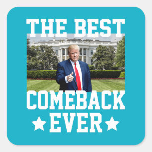Sticker Carré Trump 47e président : le meilleur retour