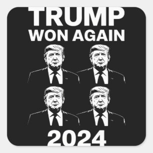 Sticker Carré Trump a encore gagné Élection 2024 Jour d'investit