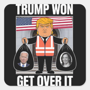 Sticker Carré Trump a gagné, passez à autre chose, Maga a gagné