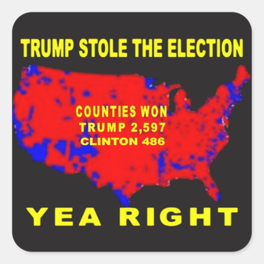 STICKER CARRÉ TRUMP A VOLÉ L'ÉLECTION (Devant)
