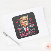 Sticker Carré Trump est le président de la Saint Valentin (Enveloppe)
