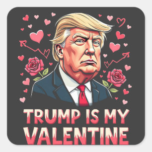 Sticker Carré Trump est ma Saint-Valentin Maga pour l'investitur
