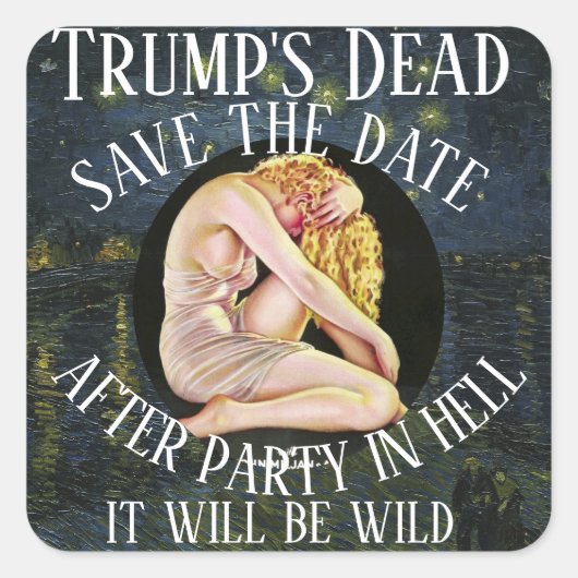 Sticker Carré Trump et la mort d'une partie en enfer (Devant)