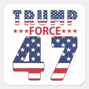 Sticker Carré Trump Force 47