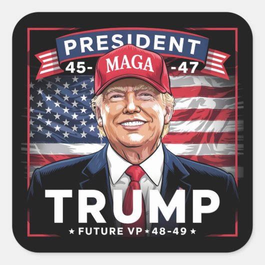 Sticker Carré Trump Future VP 48-49 (Devant)