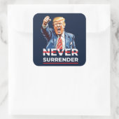 Sticker Carré Trump ne cédera jamais (Sac)