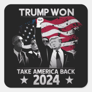 Sticker Carré Trump remporte à nouveau l'Amérique en 2024