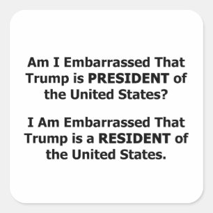 Sticker Carré Trump résident