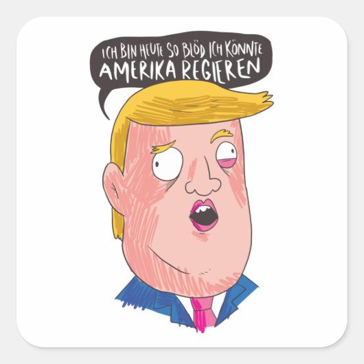 Sticker Carré Trump stupide (Devant)