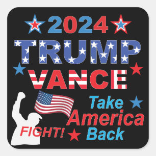 STICKER CARRÉ TRUMP VANCE 2024