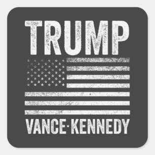 Sticker Carré Trump Vance Kennedy Election 2024 - Drapeau améric