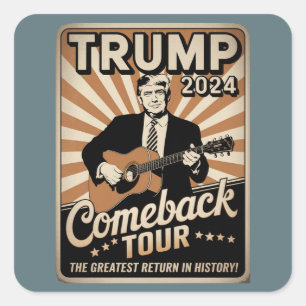 Sticker Carré TRUMP vintage 2024 Rocks COMEBACK TOUR