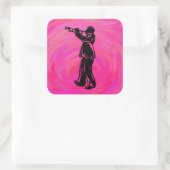 Sticker Carré Trumpet Boogie Nuits New York Hot rose (Sac)