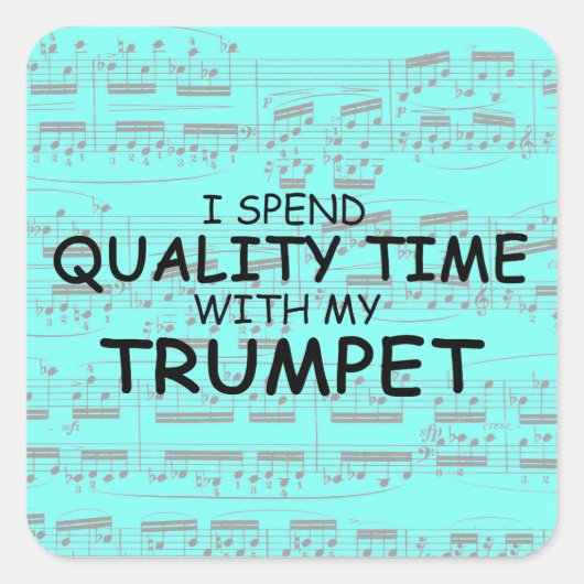 Sticker Carré Trumpet Time de qualité (Devant)