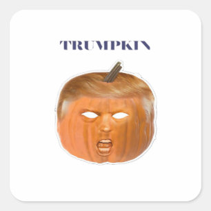 Sticker Carré Trumpkin Halloween Masque Classique