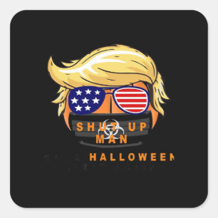 Sticker Carré Trumpkin rendre l'Halloween grand à nouveau cadeau